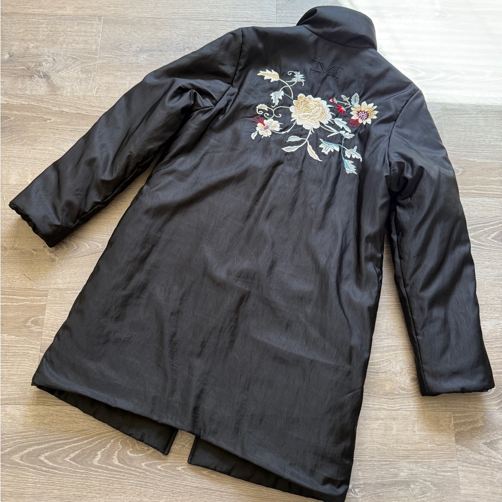 Mycra Pac Life Floral Textured Reversible A-Line Rain Coat Black/Black S/M - Picture 9 of 11